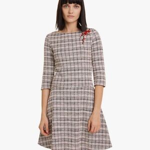 Desigual‎ Jacob Flared Floral Tweed Dress - Size S